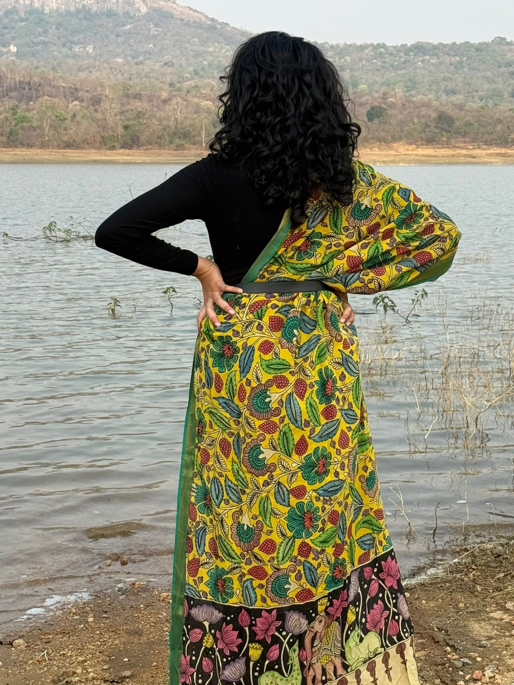 Garden Fresh Yellow And Green Dupatta