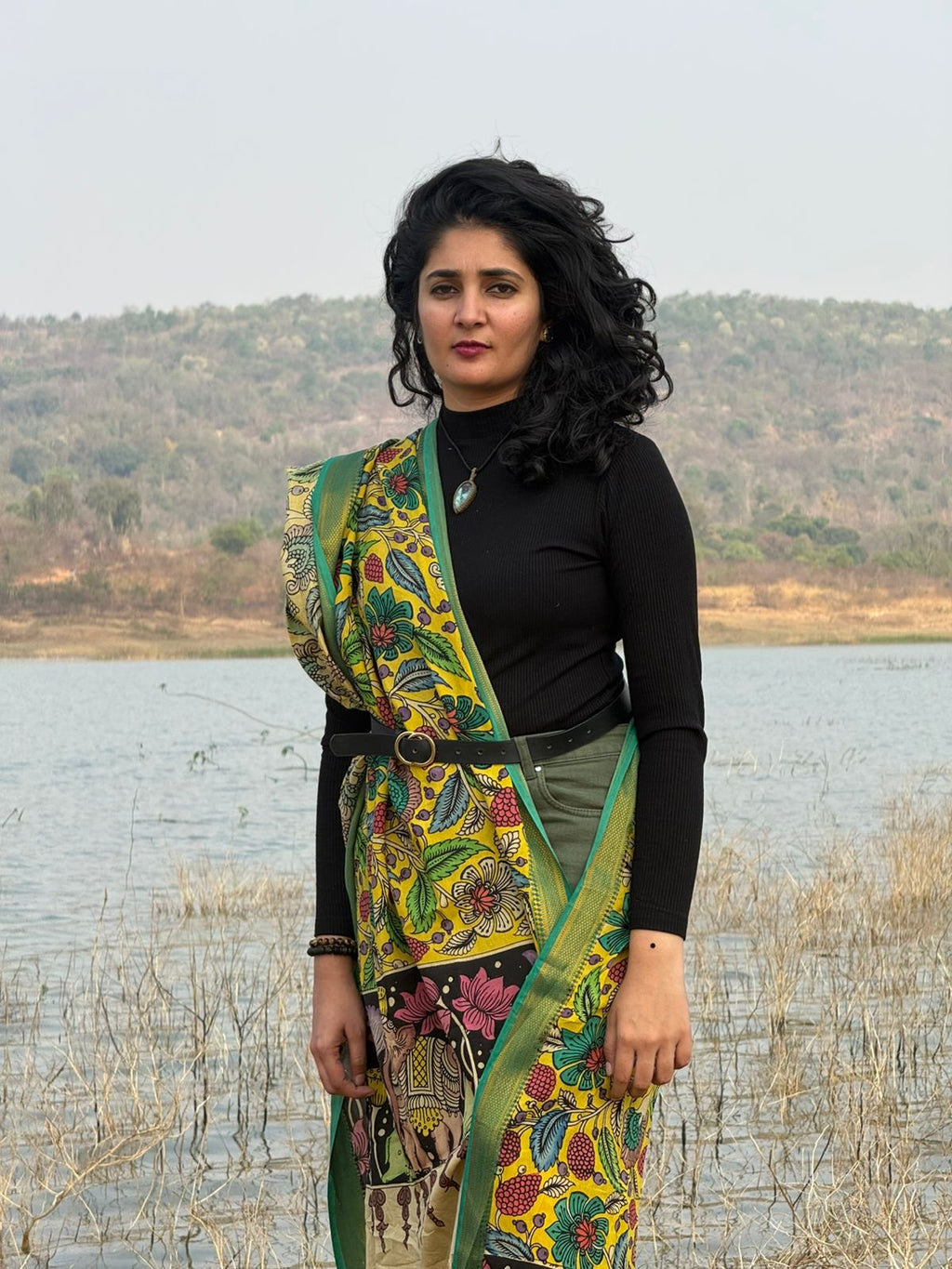 Garden Fresh Yellow And Green Dupatta
