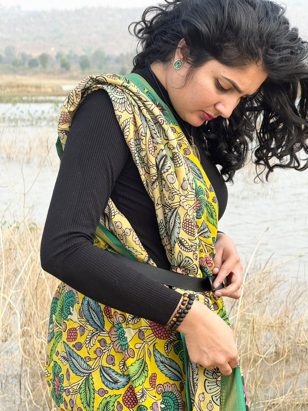 Garden Fresh Yellow And Green Dupatta