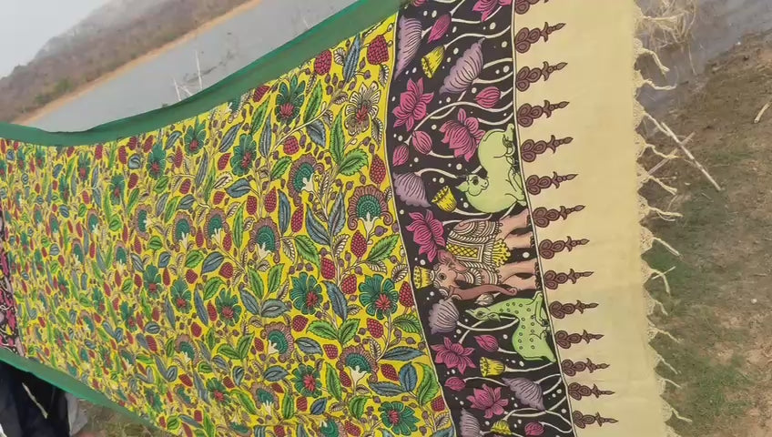 Garden Fresh Yellow And Green Dupatta